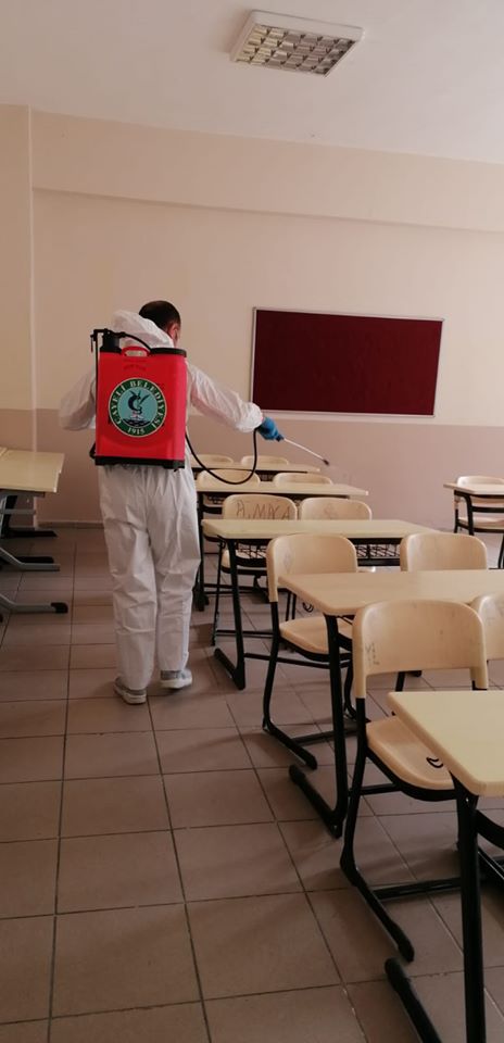 SINAV ÖNCESİ OKULLARIMIZI DEZENFEKTE EDİYORUZ