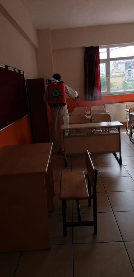 SINAV ÖNCESİ OKULLARIMIZI DEZENFEKTE EDİYORUZ