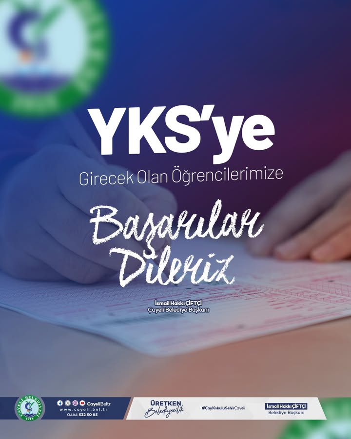 Bu hafta sonu Yükseköğretim Kurumları Sınavı’na (YKS) girecek tüm öğrencilerimize Cenab-ı Allah’tan  zihin açıklığı v...