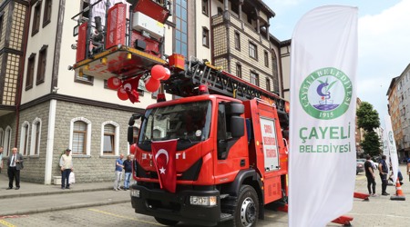 ÇAYELİ’NİN EN ÖNEMLİ İHTİYACI İDİ 32 METRE İTFAİYE ARACIMIZ HAYIRLI OLSUN