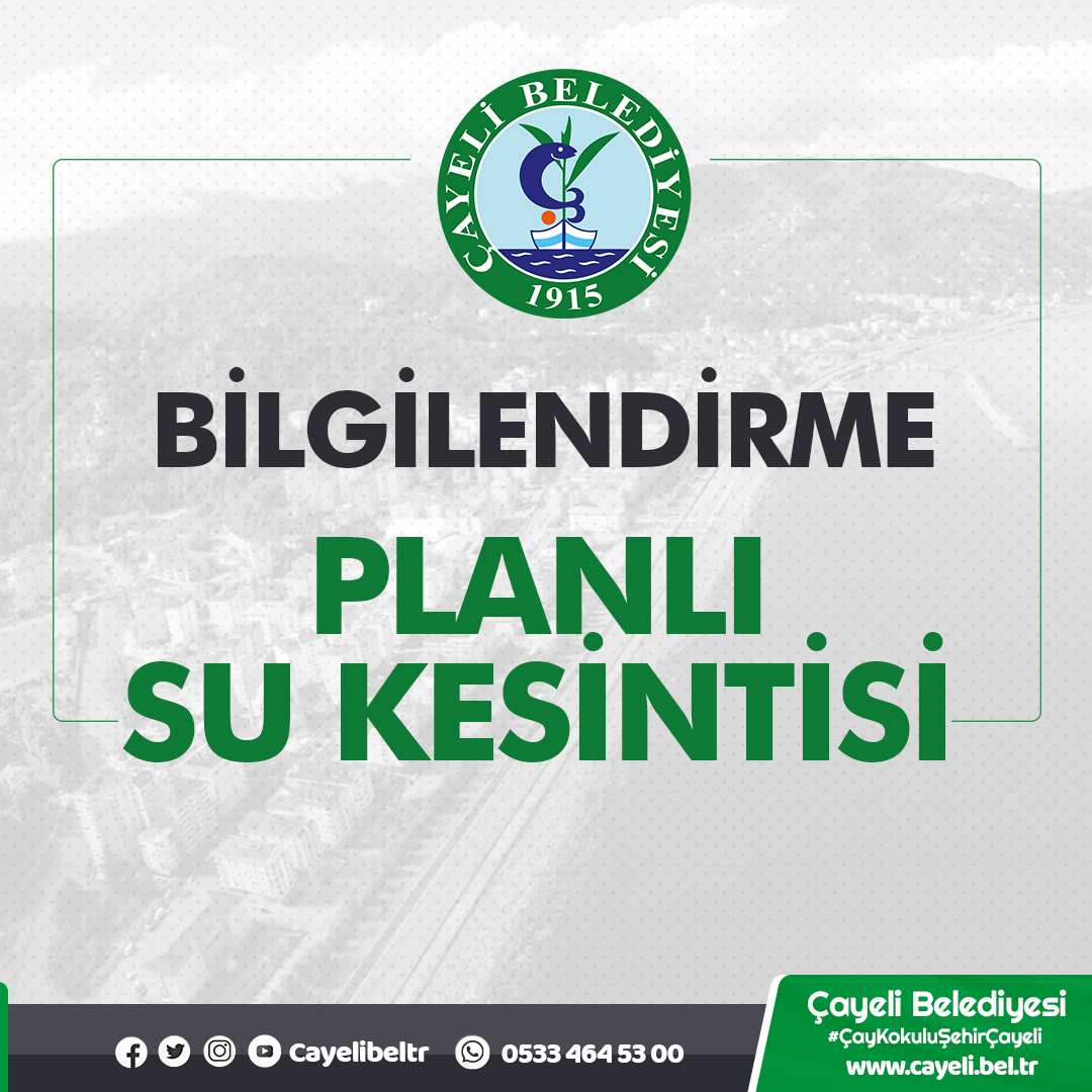 Planlı Su Kesintisi 